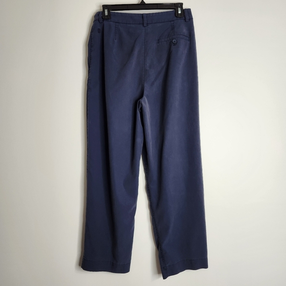 Kit + Ace Navy Blue High Waist Pleated Taper Leg Trouser Pants Size 8 - Picture 6 of 15